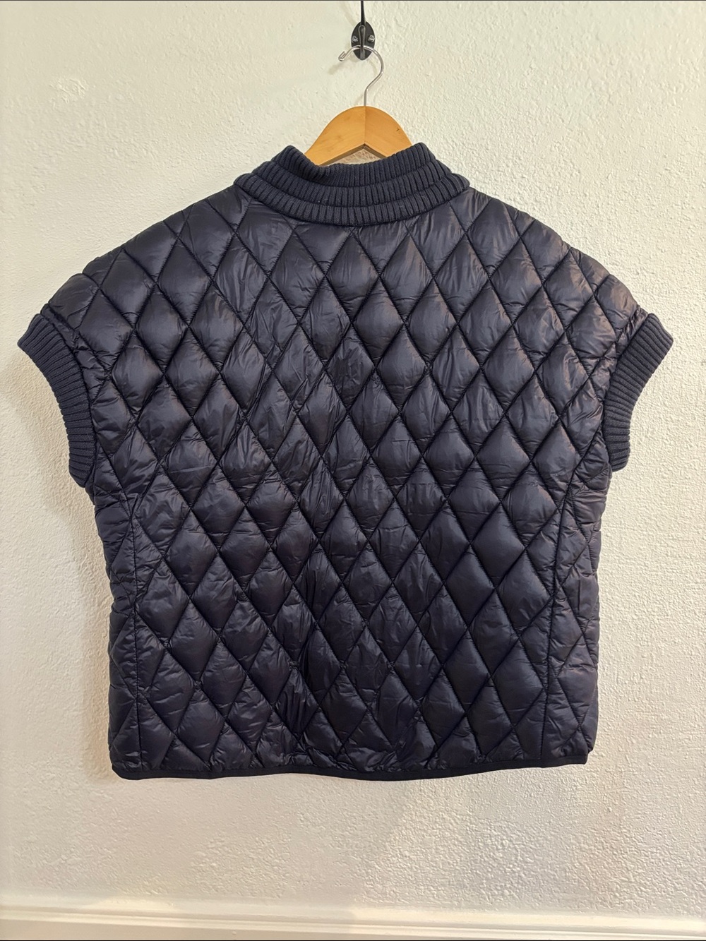 Martha Stewart Quilted Sleeveless Oversized Vest - True Navy Blue Size M Fits XL - Picture 7 of 7